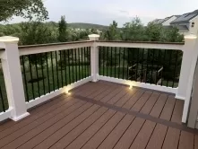 Deck lighting makes for a focal point in a neighborhood