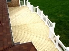 Timertech White Radiance Rail with White Vinyl Post Sleeves in Brunswick MD