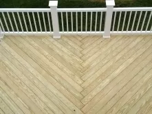 Treated Deck with Herring Bone Basket Weave Board Pattern in Brunswick Maryland