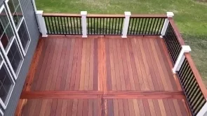 Brazilian teak decking with Brazilian Tigerwood Inlay in Brunswick Crossing Maryland