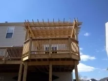 Pressure Treated Deck with Cedar Rails in Brunswick Maryland
