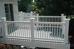 Gray Composite Deck with White PVC Posts