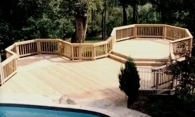 Treated deck with octagon