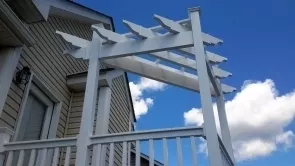 Corner Trellis with Lights Enhance Deck