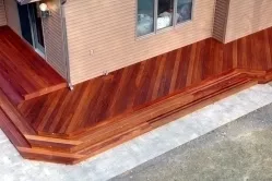 Red Cumaru Deck with Jotoba Wood rail posts in Jefferson MD