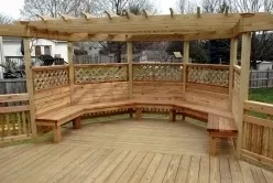 Octagon with Built In Wrap Around Cedar Bench in Walkersville
