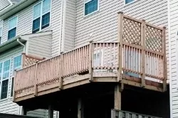 Wood deck with trellis
